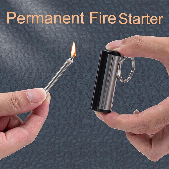 5-Pack Permanent Match Lighter - Waterproof Keychain Survival Tool for Camping, Candles & Emergency