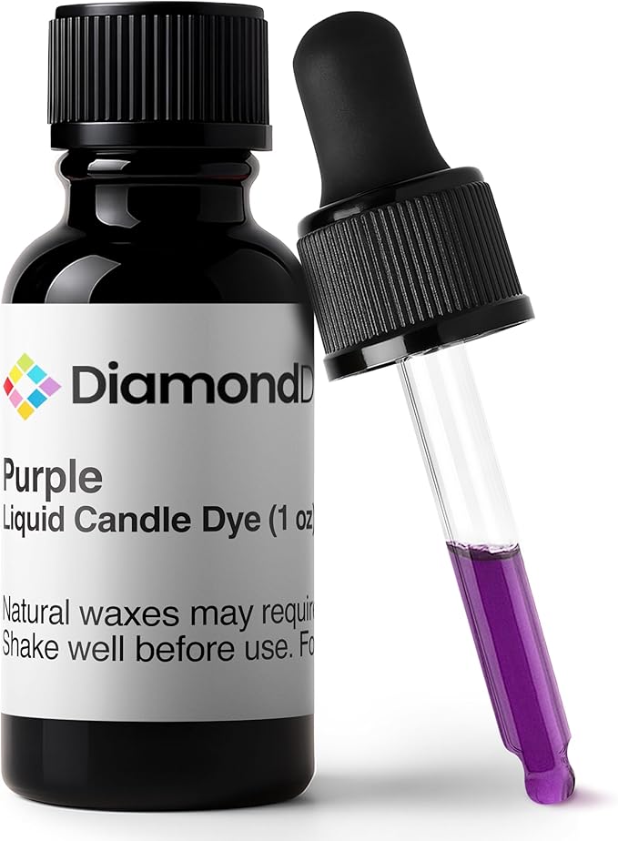Purple Liquid Candle Dye (1 oz) - Made in the USA - Safe and Easy to Use - Pure and Simple Ingredients - Candle Making Supplies for Soy, Paraffin, Palm or Gel Wax - 10 Vibrant Colors to Choose from