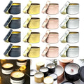 Unixing 16PCS 4oz Candle Tins for DIY Candle Making, Metal Round Candle Containers for DIY Candle Making, Arts & Crafts, Storage and Holiday Gifts, Black Gold Rose Gold Silver Candle Tins