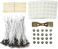 100Pcs Candle Wicks 5 Inch,100pcs Candle Wick Stickers,Candle Wick Centering Device,20 Pcs Metal Sustainer Tabs,5pcs Candle Wick Holder Materiales para Hacer Velas