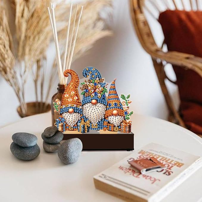 TDFERAN Diamond Painting Taper Candle Holders Christmas 12x11cm Candlestick Holders Centerpieces Candlestick Holders Candle Stick Holders for Home Decoration Party Housewarming Gifts Christmas Gnome