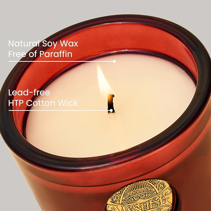 M&SENSE Natural Strong Soy Candle | Red Camellia & Vivid Red | 9.2 oz, 50H Burn Time | Candle for Her | Scented Candle for Women