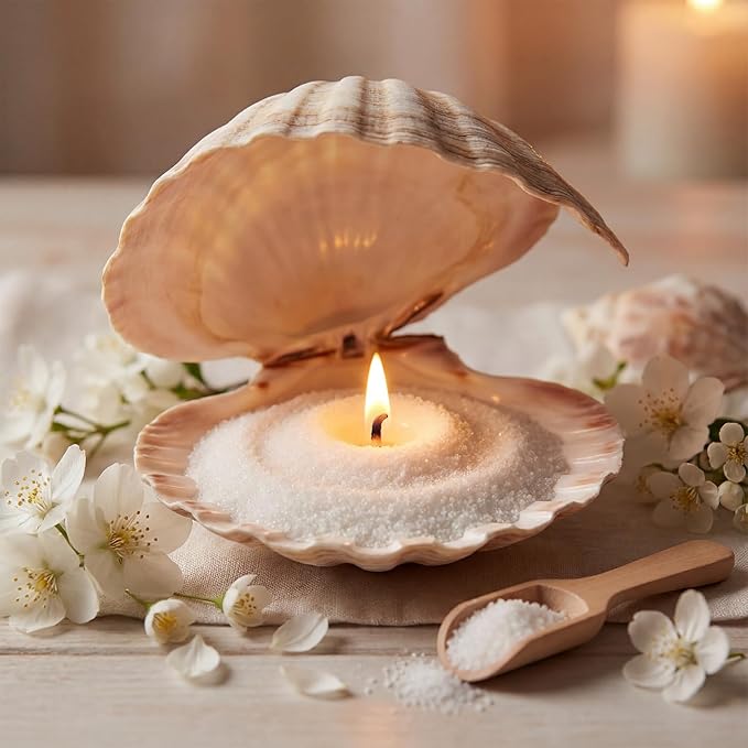 MTLEE Pearled Candle 4.4 lb Gardenia Jasmine Scented Sand Candle Wax Kit Valentines Day Gift for Women Lover with Wrap Box 100 Wicks White Beaded Wax Gift Set for Valentine's Day Wife Couples Mother