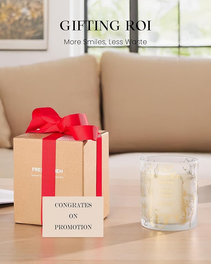 M&SENSE Evergreen Pine Vegan Soy Candles, 8.1oz 42-Hour Slow Burning Non Toxic, Winter Aromatherapy Candle for Calming Home Fragrance, Housewarming New Year Gifts