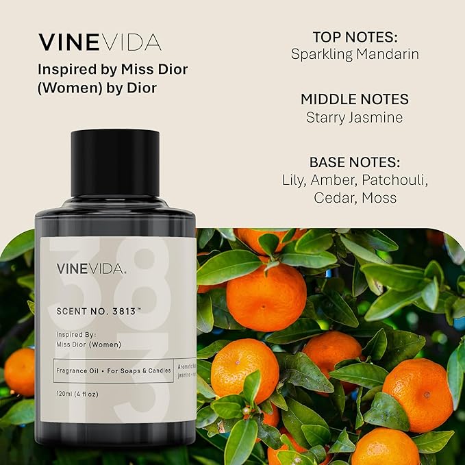 VINEVIDA [10mL] Miss (Women) Fragrance Oil for Candle Making - Natural Candle Oil Scents - Soap Making Essential Oil - Made in USA