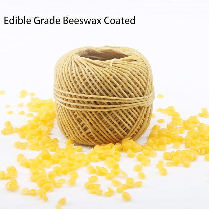 MILIVIXAY Hemp Wick with Natural Beeswax Coating, Edible Grade Beeswax, 200 FT Spool, Standard Size (1.0mm),Unbleached, Un-Dyed and 100% Organic, Perfect Alternative to Butane Lighters and Matches.
