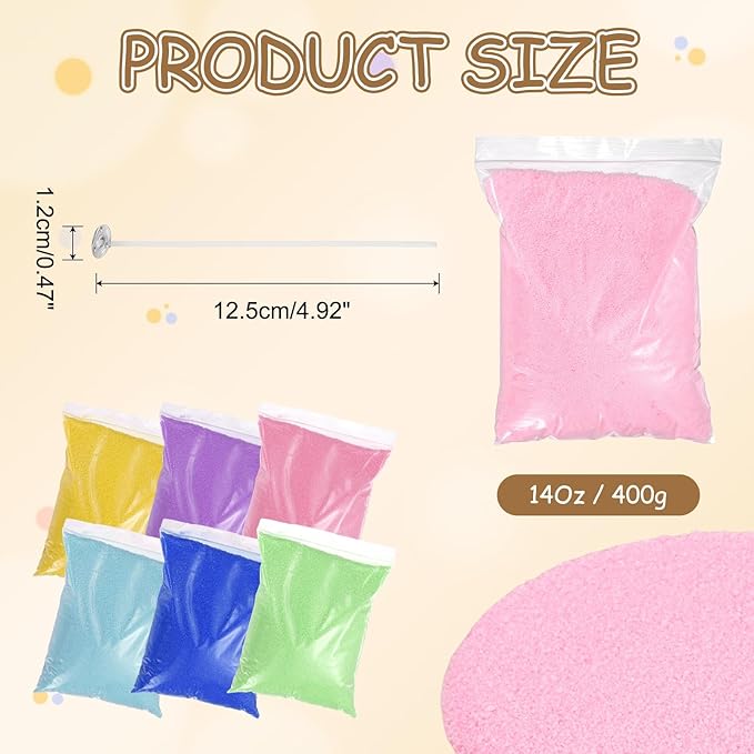 MECCANIXITY Pearled Sand Candles with 30 Pcs Wicks 14Oz / 400g Candle Beads Refillable Powder Sand Wax Making Kit for Thanksgiving Christmas Wedding Party DIY Home Crafts, Pink