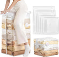 8 Pack Vacuum Storage Bags Jumbo, Vacuum Seal Bags for Clothing, 1 Jumbo+2 Large+2 Medium+3 Small, 80% Space Saver Bags for Clothes, Pillows, Comforters, Blankets,Home Travel Essentials(8 Combo)