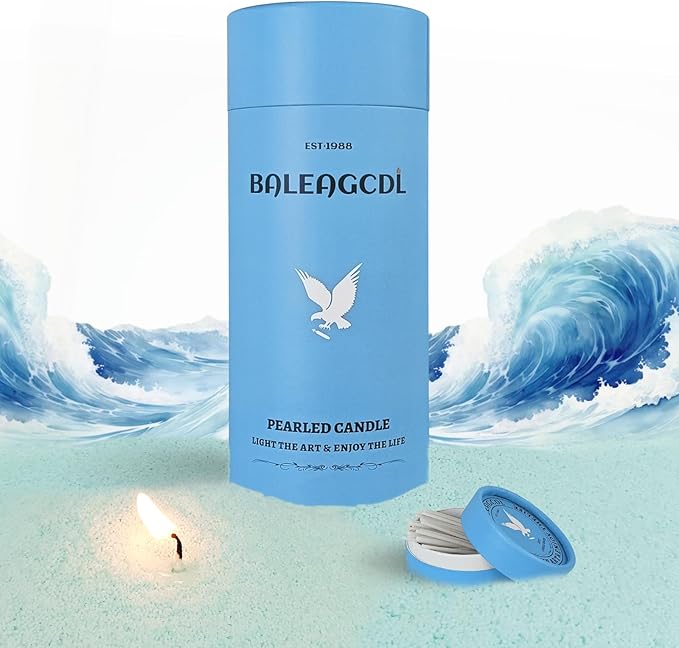 Pearled Candles with 30 Wicks -18 Oz YUKCAXDLS Sea Breeze Murmur Scented DIY Pearleds Wax Refillable for Making Lasts up to 100+ Hours of Steady Burn Smokeless - Blue