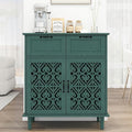 vistavie Green 2 Doors 2 Drawers Buffet Sideboard Cabinet - Accent Cabinet with Adjustable Shelves，31.5 Inch Wide Wood Storage Cabinets for Dining Room,Study Room and Kitchen