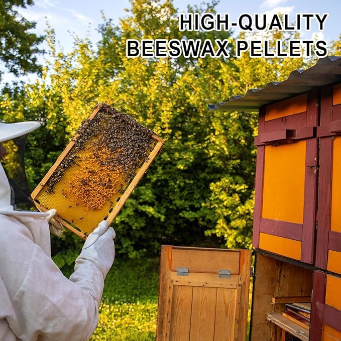 Yellow Beeswax Pellets 10LB, Organic Beeswax, Beeswax for Candle Making, Body, Skin Care DIY, Lip Balm and Soap Making Supplies
