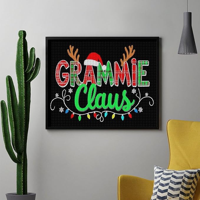 AIVKIEJK Diamond Painting Kits for Adults - Grammie Claus Grandma Christmas Xmas Painting DIY 5D Full Drill Diamond Dots Paintings with Diamonds Gem Art and Crafts Home Decor 16"x20"