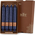 Root Candles Unscented Dinner Candles Premium Beeswax Blend Boxed Candle Set, 9-Inch, Abyss, 4-Count