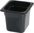Carlisle FoodService Products Storplus High Heat Food Pan, 1/6 Size, 6 Inches Deep, Black, 2.35 L Capacity, High Heat Plastic, Unfinished, Cooking Pan, No Lid, No Components Included (Pack of 6)