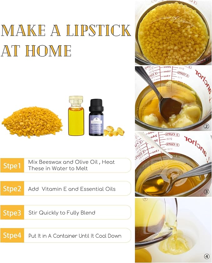 TRINIDa Beeswax Pellets 2LB(32 oz), Organic Yellow Bees Wax for DIY Candles, Beeswax for Candle Making, Skin, Body, Face, and Hair Care, Lotions, DIY Creams, Lip Balm and Soap Making Supplies