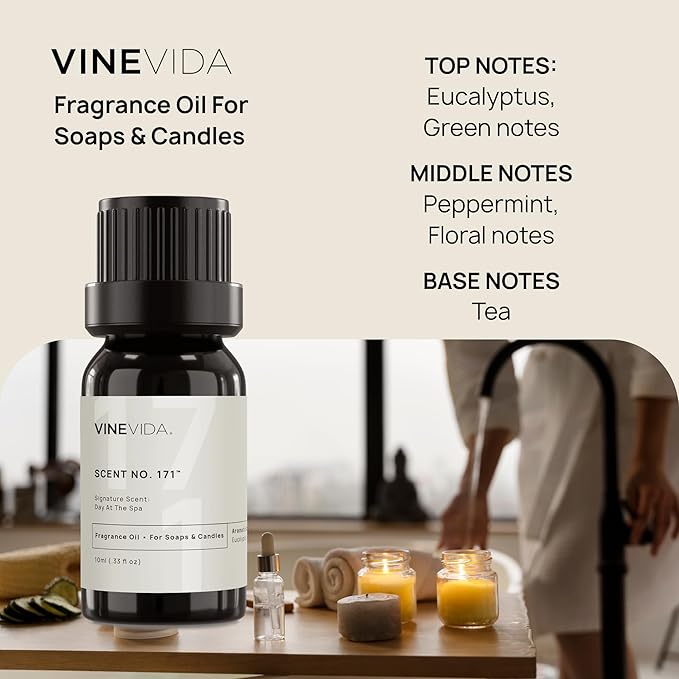 VINEVIDA [10 ml] Day at The Spa; Fragrance Oil for Candle Making and Soap Making - Premium Candle Scents for Soy Candles