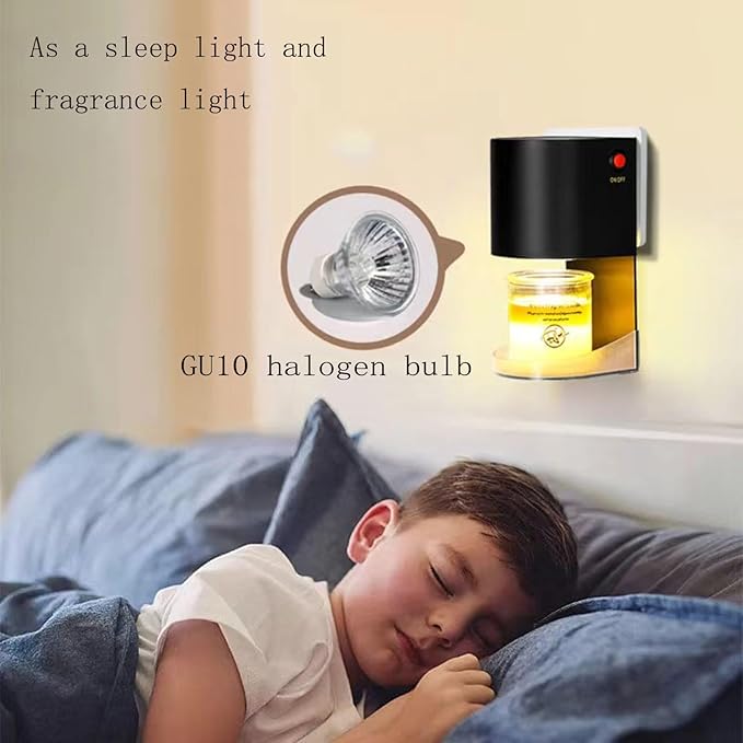 Mini Candle Warmer Lamp Blcak,Plug in Wax Melt Warmer for Bathroom Bedroom,Candle Lamp Warmer for Jar Candles,with Two 20 Watt Bulbs,Gifts for Women/Mom. (Black)