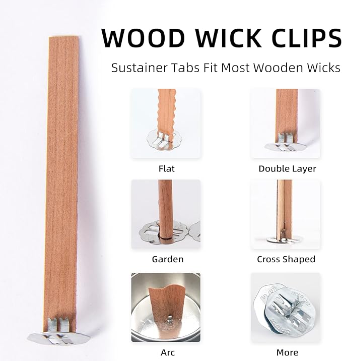Ziosxin 380pack Galvanized Metal Base Suitable for Wood Wicked Candles Manufacture, Metal Bracket Size:W*D(25 * 25mm),H(8mm) Does not Include Wicks and Stickers