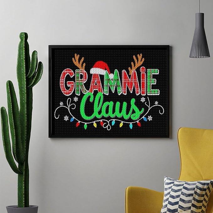 AIVKIEJK Diamond Painting Kits for Adults - Grammie Claus Grandma Christmas Xmas Painting DIY 5D Full Drill Diamond Dots Paintings with Diamonds Gem Art and Crafts Home Decor 12"x16"