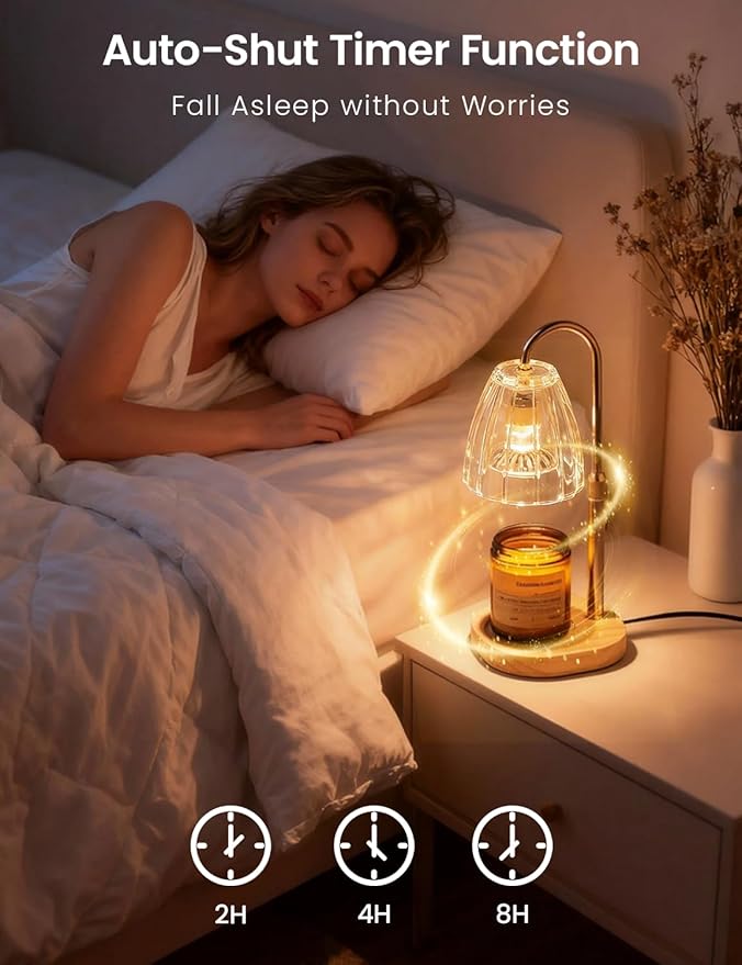 Candle Warmer Lamp with Timer Dimmable Candle Warmer Birthday Gifts for Women Mom Sister, House Warming Gifts New Home Room Decor, Height Adjustable Wax Melts Warmer for Jar Candles