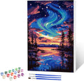 NAIMOER Starry Night Paint by Numbers Kits for Adults Beginner with Wooden Framed, Color by Numbers on Canvas Painting Kits for Adults, Easy Paint DIY Acrylic for Home Wall Decor 8X12 Inch