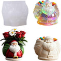 Christmas Santa Claus Silicone Molds - Reusable Epoxy Resin Molds for DIY Casting with Resin, Plaster, Concrete, Ideal for Making Small Item Storage, Candle Containers & Home Decor Crafts Molds