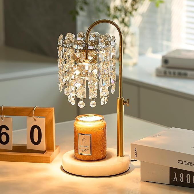 Candle Warmer Lamp with Timer Dimmer Adjustable Height for New Home Bedroom,Vintage Home Decor for Scented JaR 3 Bulbs for New Home Decor, Women Mom Christmas Birthday Gifts,Black (Gold)