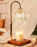 Clear Crystal Candle Warmer Lamp with Timer & Dimmer, Candle Warmer Adjustable Height, Mothers Day Birthday Gifts for Women Mom, House Warming New Home Bedroom Decor, Flower Wax Warmer for Jar Candle