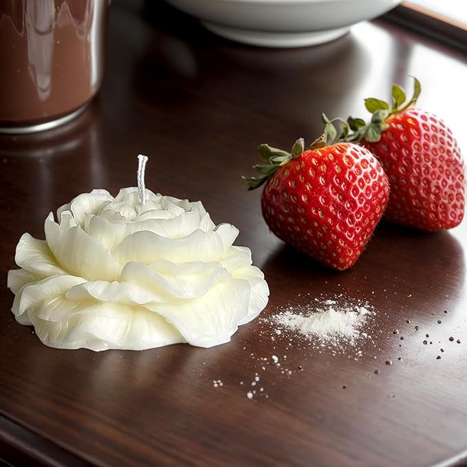 3D Flower Silicone Candle Molds Set 1 Piece for Candle Making, Soap, Resin, Chocolate, Candy, Cake Dessert, Concrete Art Crafts - DIY Mold Kit (Flowers)