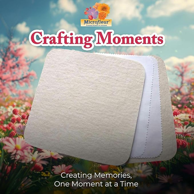 Microfleur - Max Microwave Flower Press Refill Pack - Floral Art Crafting Accessory, Creative Pressing, DIY Handicrafts Creations for Plant Lovers, Replacement Washable Cotton Liners - 9" (23 cm)