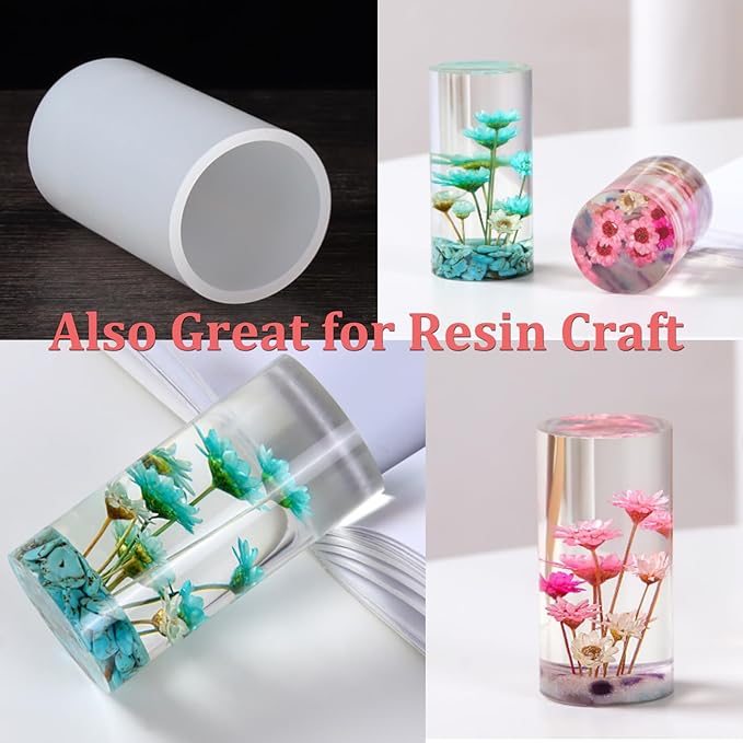 Large Silicone Cylinder Candle Mold - Pillar Candle Making Mold (16.9cm x 9.5cm/6.5" x 3.74")