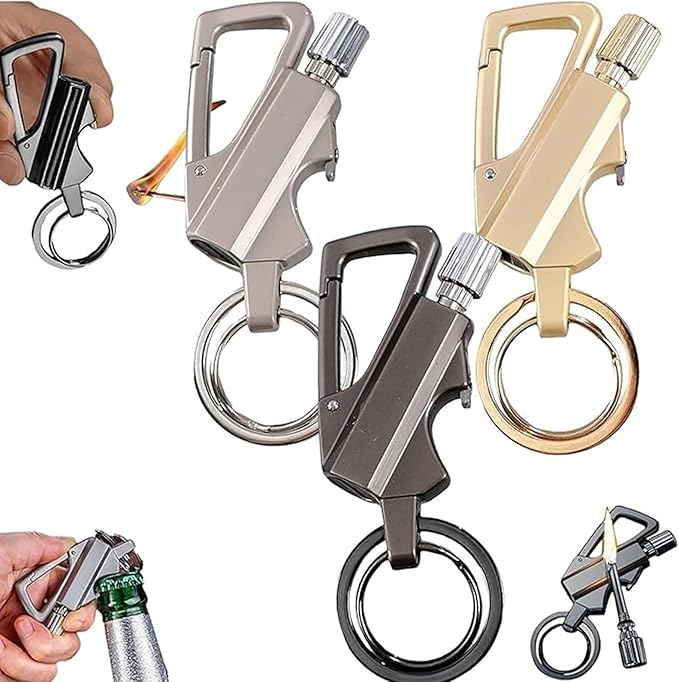 Permanent Match Infinity Lighter, Keychain Lighter with Multitool Keychain Bottle Opener