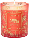 M&SENSE Pumpkin Apple Pie Scented Candles, 8.1oz 42-Hour Slow Burning Soy Candles, Cozy Fall Halloween Thanksgiving Christmas Holiday Fragrance