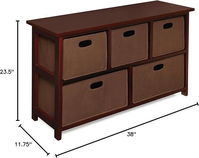 Badger Basket Five Drawer Nursery Storage Organizer with Fabric Baskets - Fabric/Cherry