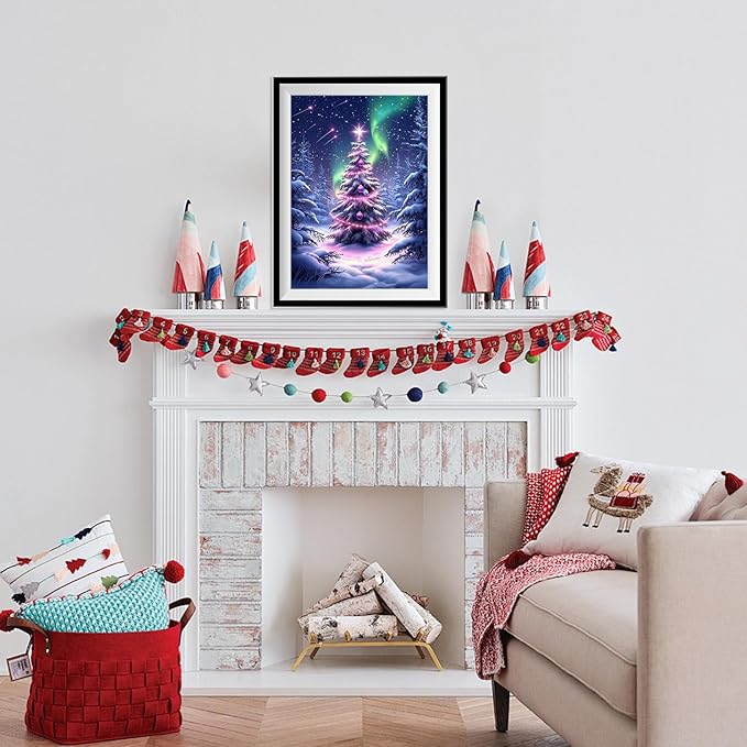 Genius maker Christmas Tree Diamond Painting Kits for Adults, 5D Diamond Art Kits for Adults Beginners, DIY Full Drill Gem Art Diamonds Painting Pictures Crafts Kit for Home Wall Decor 12x16inch