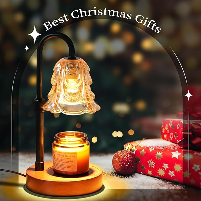 Candle Warmer Lamp with Timer Dimmable, Adjustable Height, House Warming Gifts New Home Decor, Mothers Day Birthday Gifts for Mom Women, Bedroom Decor with 2 Bulbs (Mother's Day Gift)