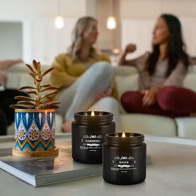Scented Candles Gifts Set 24 Pack Soy Wax Travel Tin Jar Candles for Home 3.05 OZ for Mom for Christmas, Birthday, Thanksgiving, Mother's Day(Black)