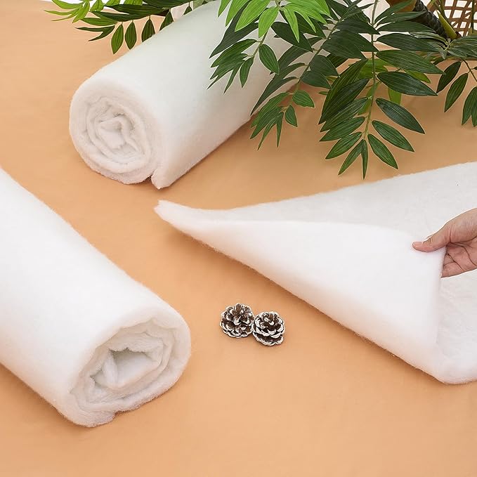 Peryiter 2 Roll Upholstery Quilt Batting 24 Inch x 2 Yard x 1 Inch Polyester Batting Multipurpose Fiberfill Stuffing Fabric for Cushion Pillows Bedspreads Interior Decoration Crafts