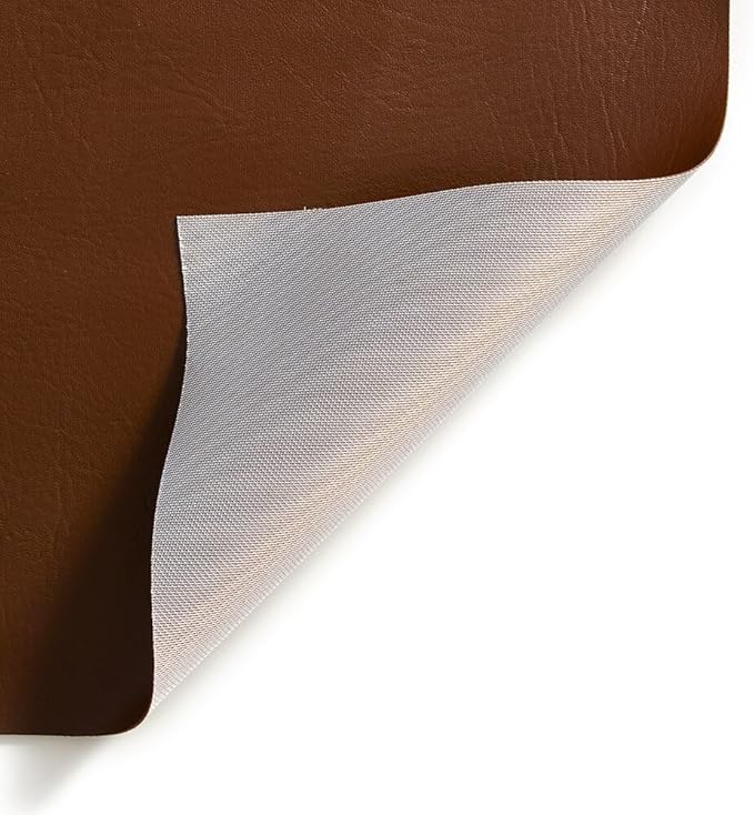 Ottertex Vinyl Fabric Faux Leather Pleather Upholstery 54" Wide by The Yard (1 Yard, Brown)