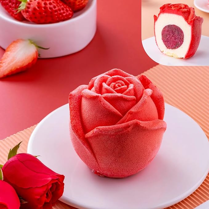 2 Pack Rose Candles Molds, Set of Large + Small 3D Flower Silicone Molds for Candles Making, Epoxy Resin Casting Handmade Soap, Clay Plaster Home Décor Wedding, Valentines Day Mothers Day Gift