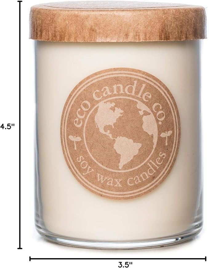 ECO CANDLE CO. Recycled Candle, Naked, 18 oz. Double Wick - Unscented - 100% Soy Wax, No Lead, Kraft Paper Label & Lid, Hand Poured, Phthalate Free, Midwest Grown Soybeans, All Natural Wicks