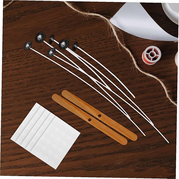 HOMSFOU 1set Candle Making Kit Wick Holders and Stickers Complete Candle Wicks for Birthday Parties Family Crafts and Home Use for Beginners and Enthusiasts