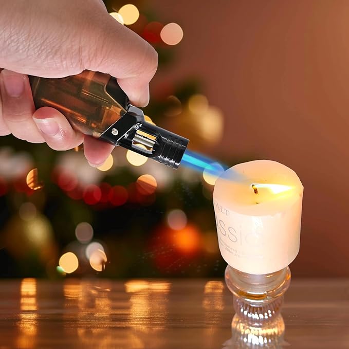 3 Pack Torch Lighter Mini Refillable Butane Lighters Utility Lighter Long Wand Pocket Lighter Windproof Gas Lighter Jet Flame Multi-Purpose for Candle Camping BBQ Grill(No Fuel) Assorted Colors