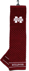 Team Golf NCAA Mississippi State Bulldogs Embroidered Golf Towel Embroidered Golf Towel, Checkered Scrubber Design, Embroidered Logo