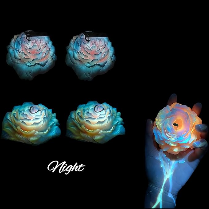 4 Pcs Low Temperature Candles Glow in The Dark, Romantic Wax Play, Low Heat Body Safe, Flower-Shaped Fluorescent Scented Candles for Couples (White)