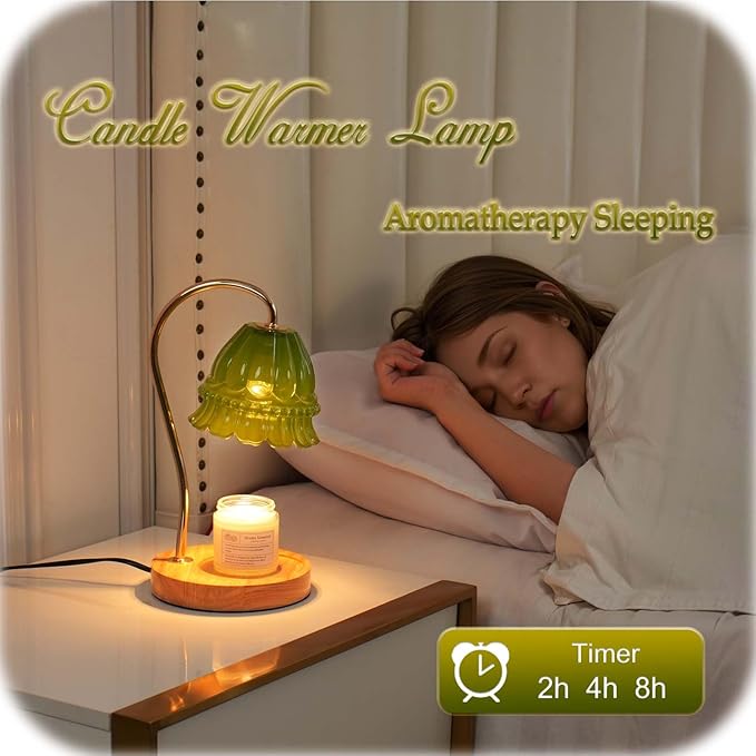 Candle Warmer Lamp with Timer Dimmer, Wax Warmer Lamp for Jar Candles with 2 Bulbs, for Women Mom, Best Valentine's Day and House Warming Gift New Home Decor