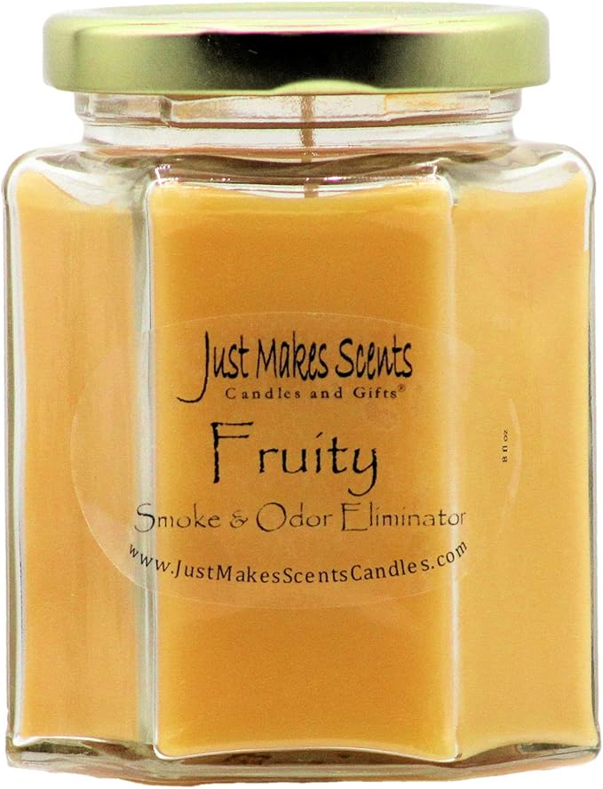 Fruit Scented Smoke and Odor Eliminator Candle - Odor Eliminating Scented Candles for Home - Neutralizes Cigarette, Food, and Pet Smells - Hand Poured in The USA by Just Makes Scents