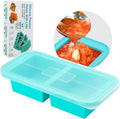 Silicone Freezer Trays with Lid,2 Cup Soup Freezer Container large Ice Cube Molds with Reinforced Steel Ring Top for freezing Soup Sauce Broth Leftovers oven,Easy to demold & Easy Meal Prep Container