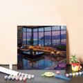 Paint by Numbers Kit for Adults Moon Paint by Numbers Candle DIY Crafts for Adults Canvas Paintings Kits, Hobbies for Women Art With Accessories for Home Wall Decor 32x32inch Without Frame D-800Q