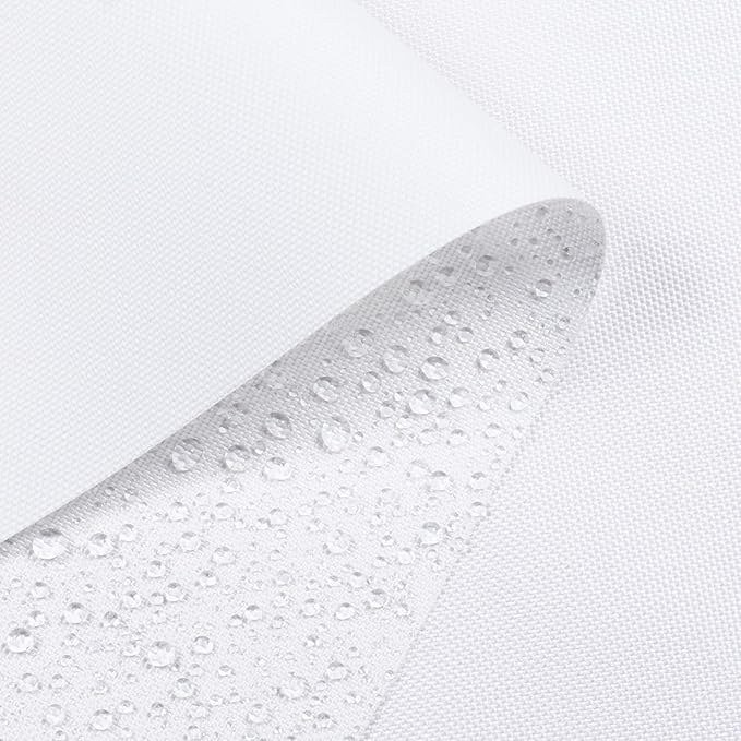 Soft Waterproof Canvas Fabric PU Backing, 600 Denier Ripstop UV Protection 30 x 60 Inch Canvas Cordura Fabric for Outdoor/Indoor, DIY Crafts, Bags, Awning, Marine, Furniture Cover(White)